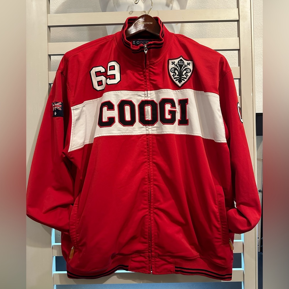 Coogi Red Track‎ Style Full Zip Jacket Mens Sz-XXL